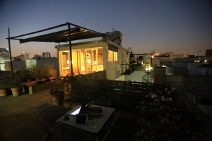 Our Eco Pad Rooftop at night
