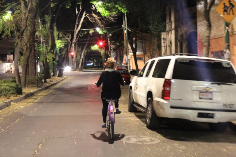 It felt really safe biking at night - like an American city