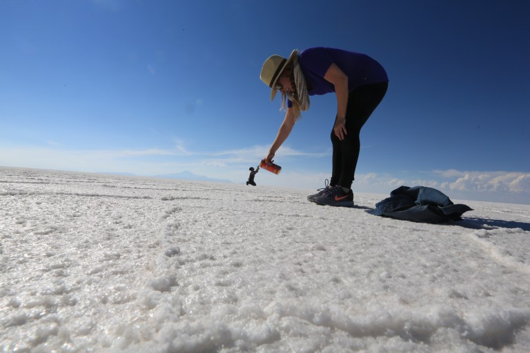 Giant Katie Feeding beer to our new friend Adam