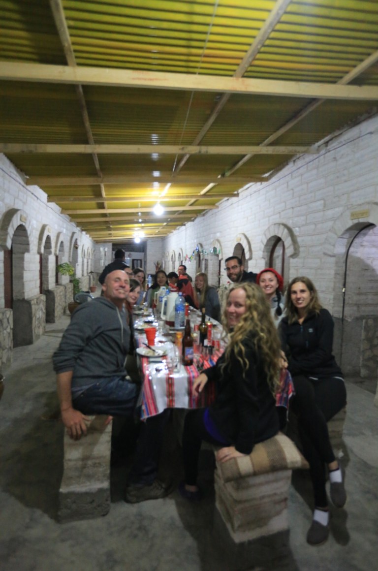 Dinner at the salt hostel with new friends