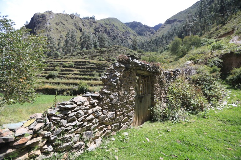 A gate in the hills on the way to Pumamarca, Peru