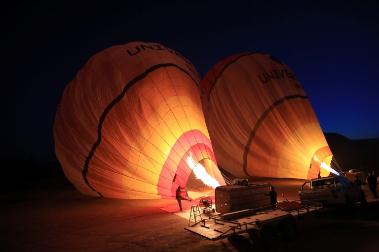 Filing the balloon at 5AM