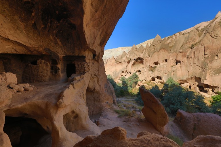 Inside one of the cities in the caves of Cappadocia