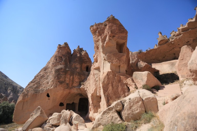 Houses, churches, in the spires