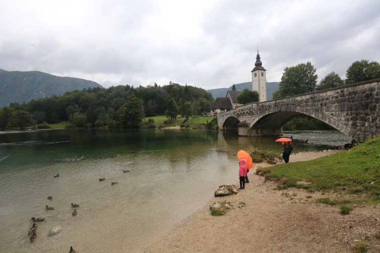 Oh how cute, clear water, bridge, church.  Fake.