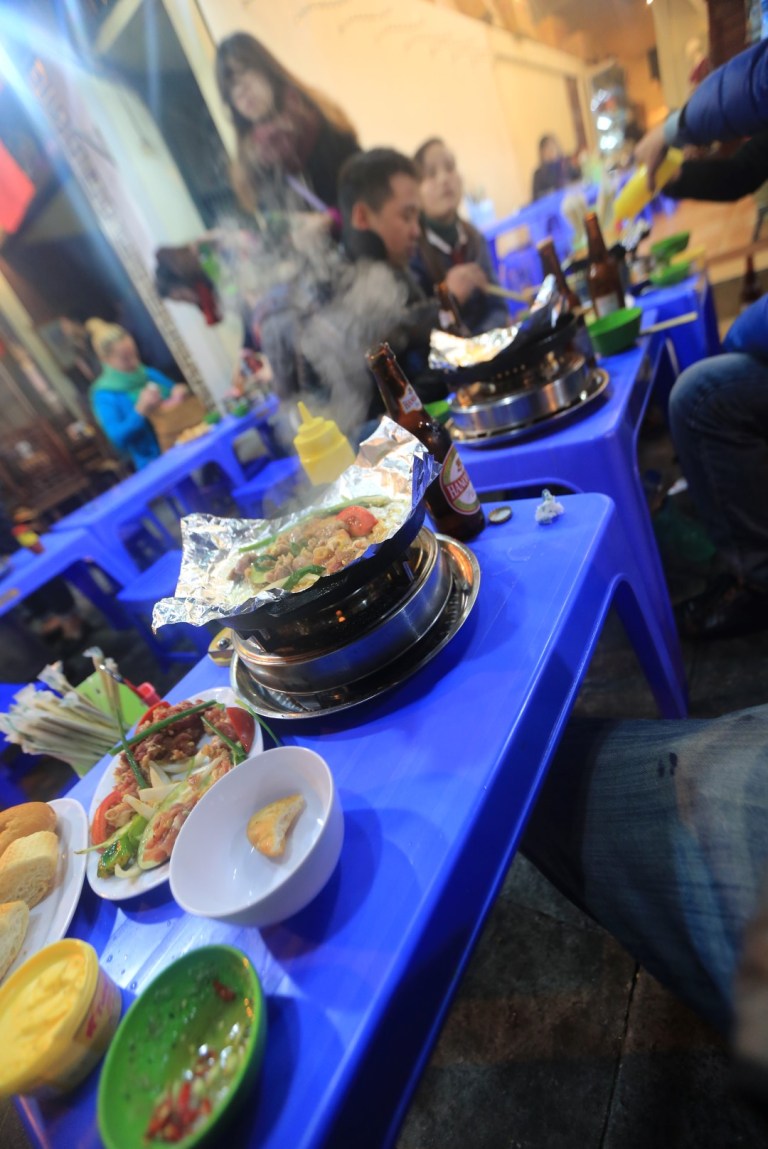 Barbeque street-side.  Brilliant, perfect.