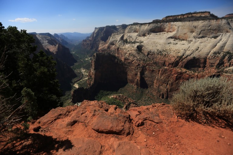 At the top of observation point.