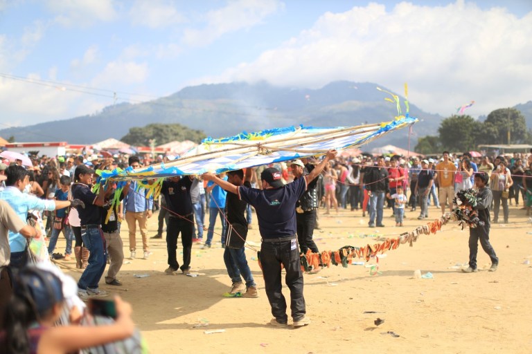 The kites are launched like this