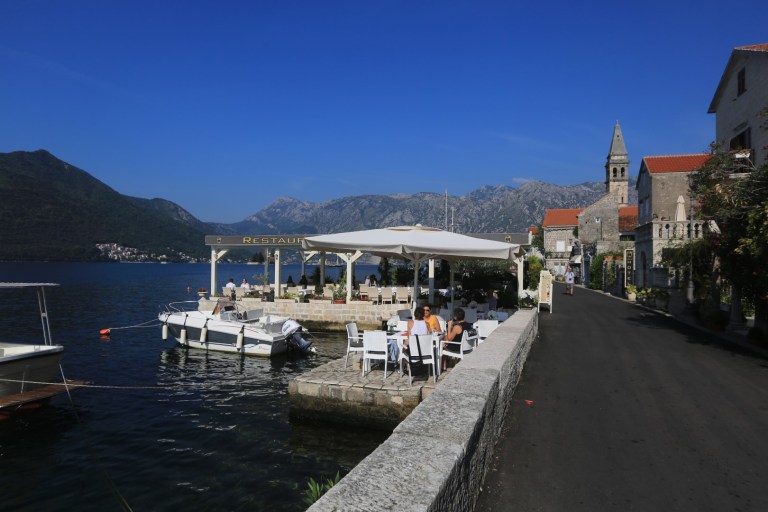 Seaside dining by the Bay of Kotor